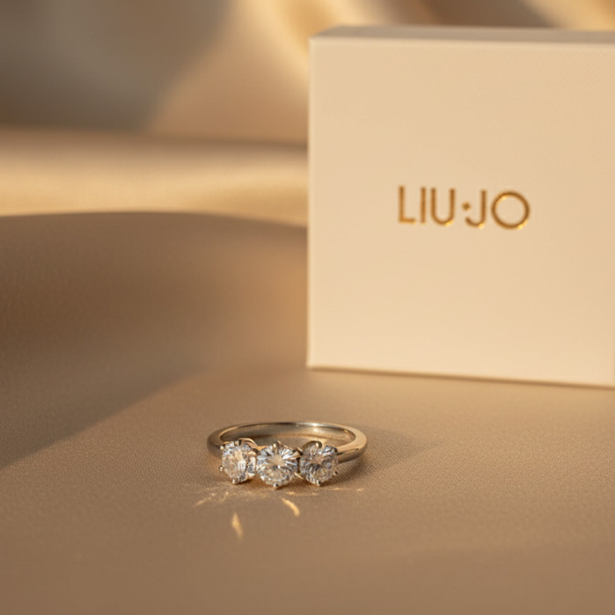 Liu Jo three crystal silver ring - LJ2575