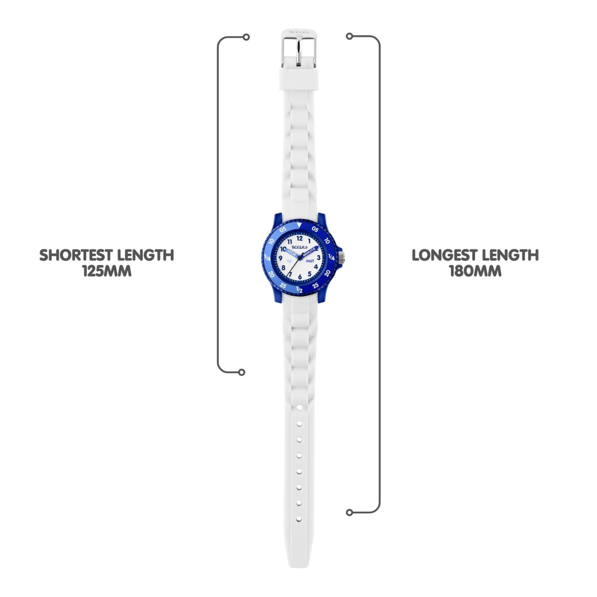 Tikkers White Silicone strap Timer Teacher Watch - TK0217