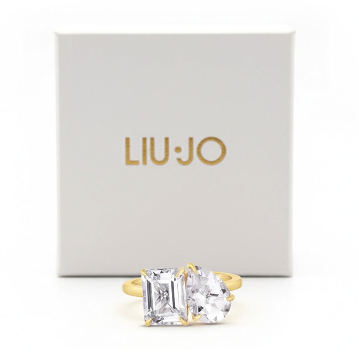 Liu Jo white charm gold ring - LJ2550