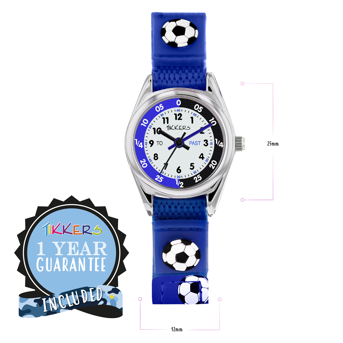 Tikkers Kids Blue Football Time Teacher Watch & Wallet Set - ATK1090