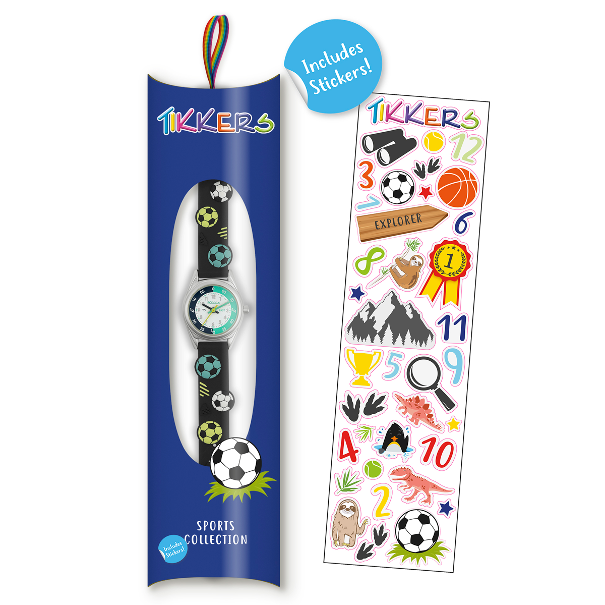 Tikkers Time Teacher 3D Navy Football Silicone Strap Watch - ATK1101