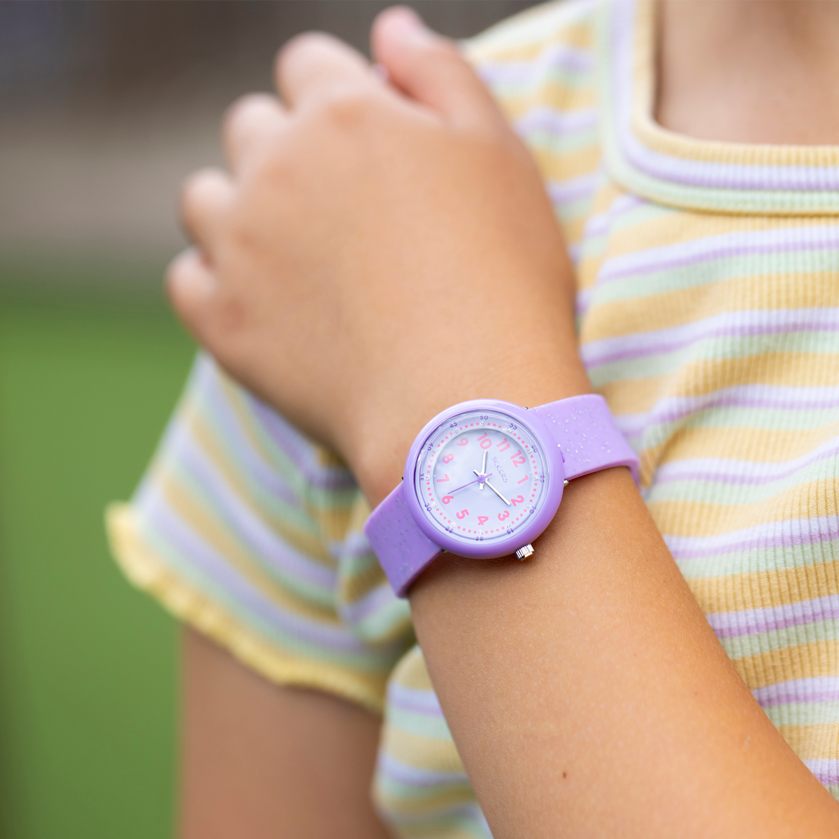 Tikkers Purple Glitter Strap Watch - ATK1102