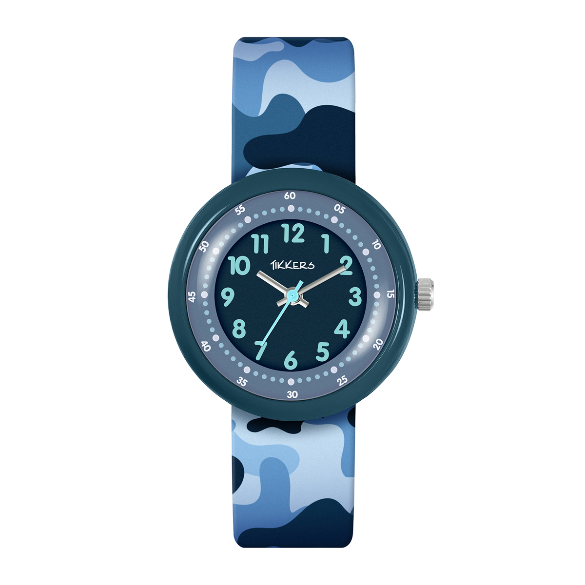 Tikkers Blue Camo Strap Time Teacher Watch - ATK1104
