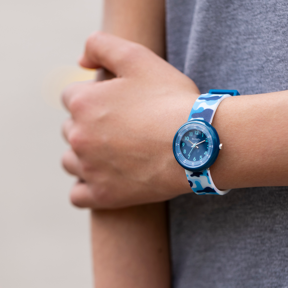 Tikkers Blue Camo Strap Time Teacher Watch - ATK1104