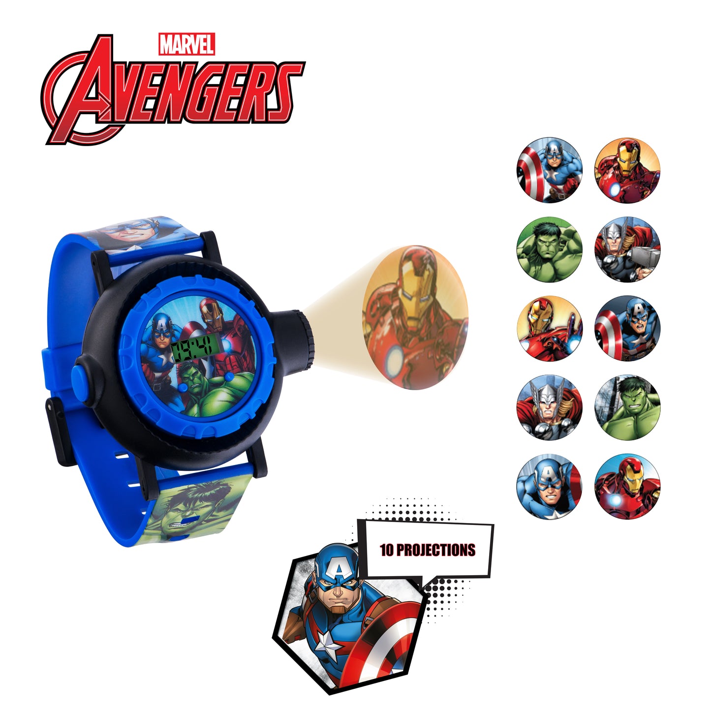 Disney Marvel Avengers Blue Silicon Strap Watch - AVG3536ARG