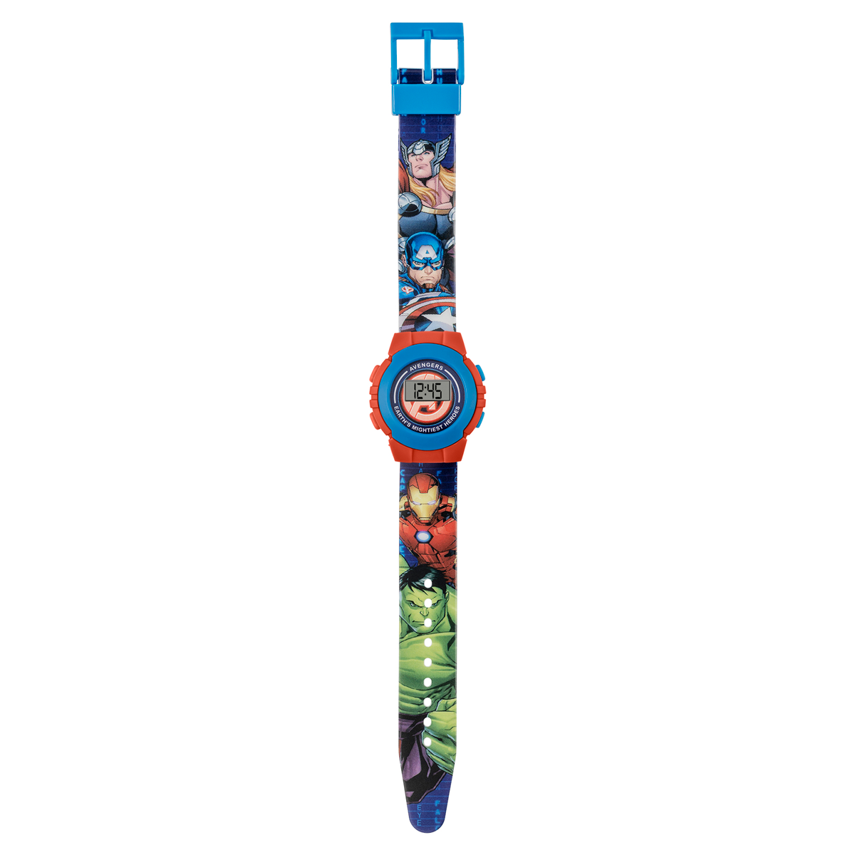 Disney Marvel Avengers Red & Blue Character Print Digital Watch - AVG4818
