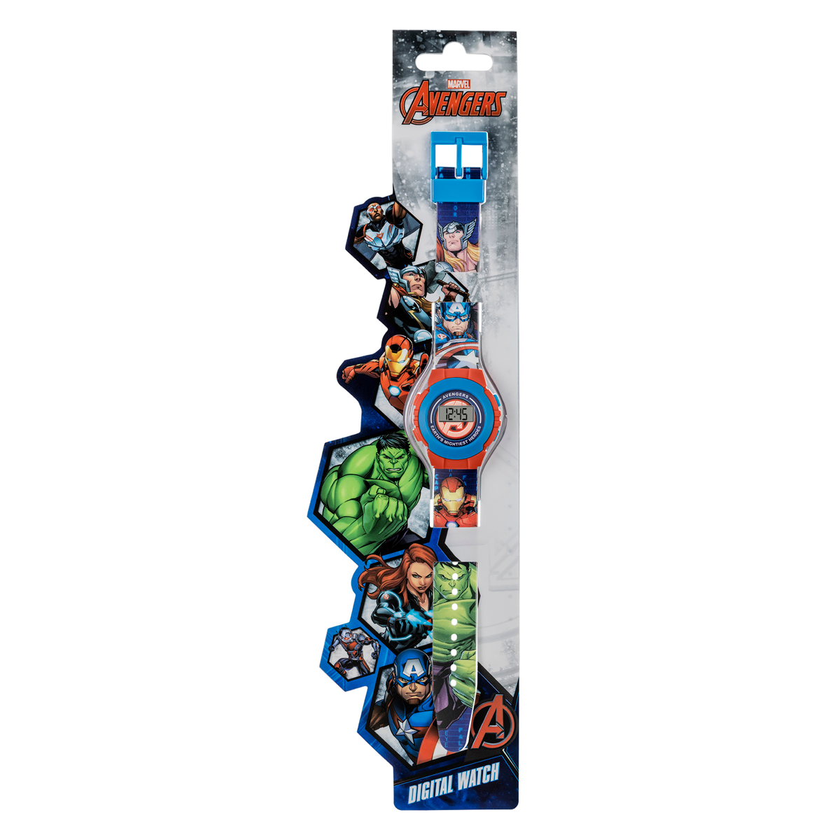 Disney Marvel Avengers Red & Blue Character Print Digital Watch - AVG4818