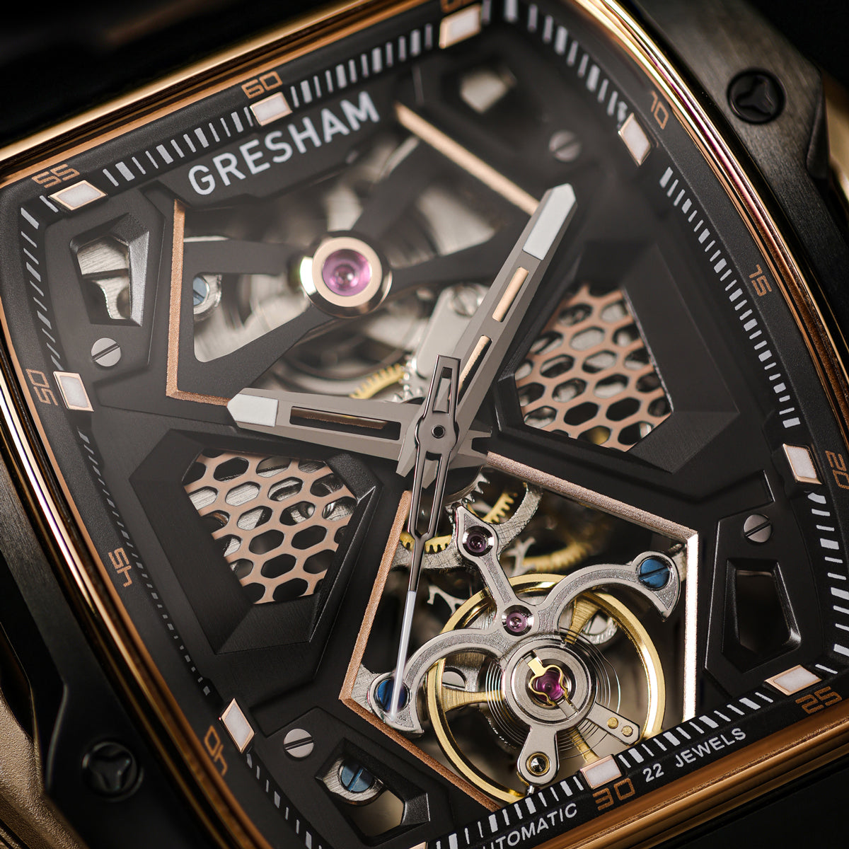 ساعة جريشام جي آي إصدار خاص من الفولاذ المقاوم للصدأ بعلبة تونيو سوداء مزدوجة - G1-0001-BKB