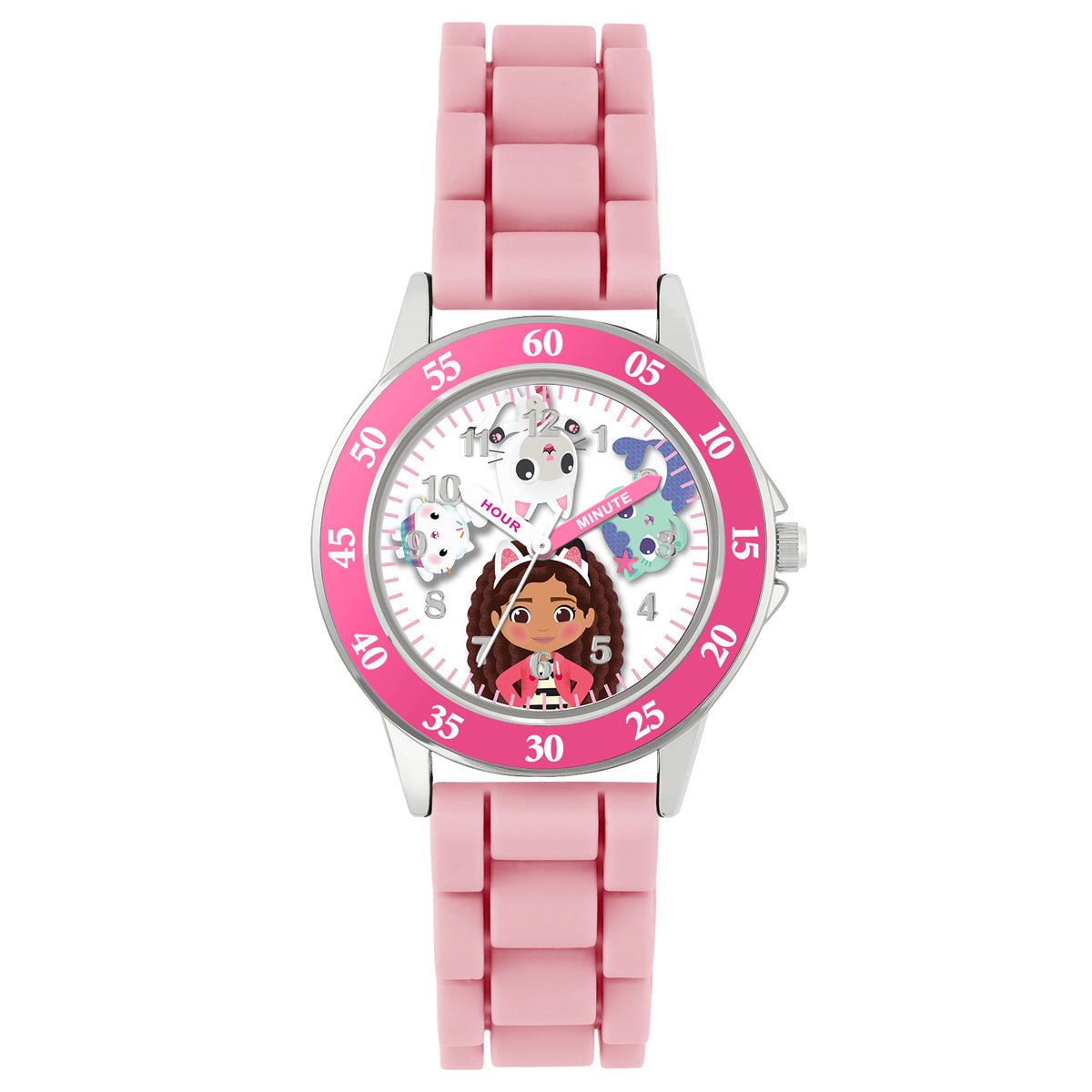 Gabby's Dollhouse Pink Silicone Time Teacher Strap Watch - GAB9000ARG