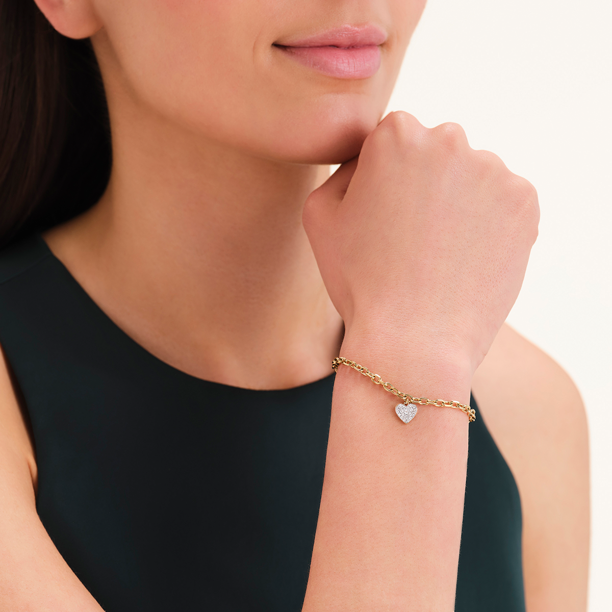 Rosefield Chunky Heart Bracelet Gold - JBCHG-J1279