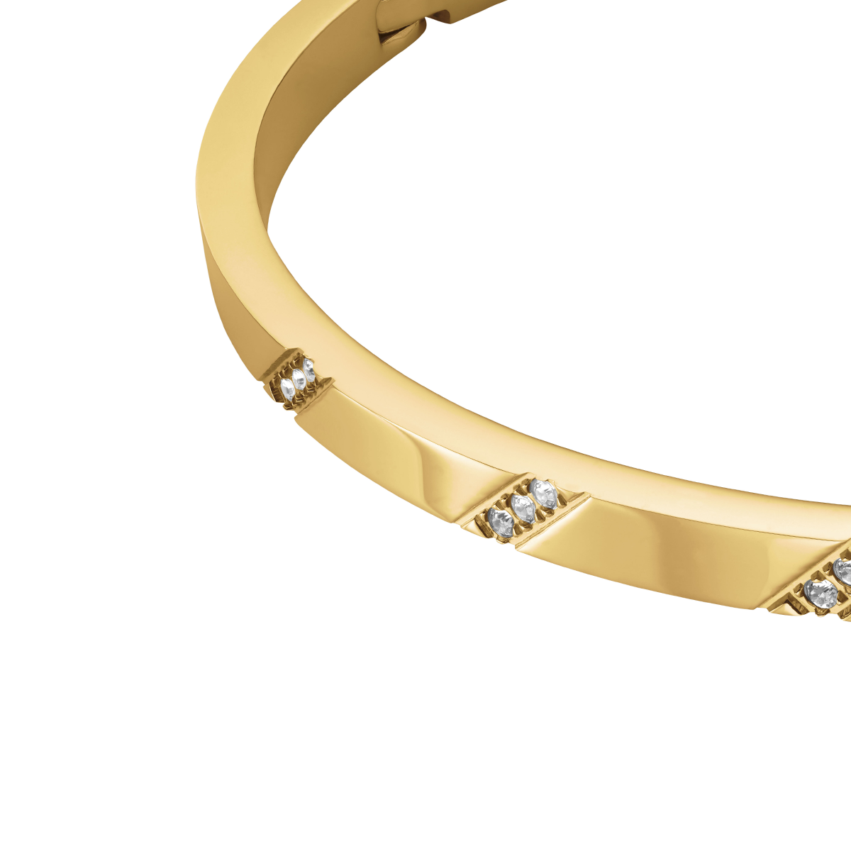 Rosefield Bangle with Lines of Crystals - JBLCG-J1043