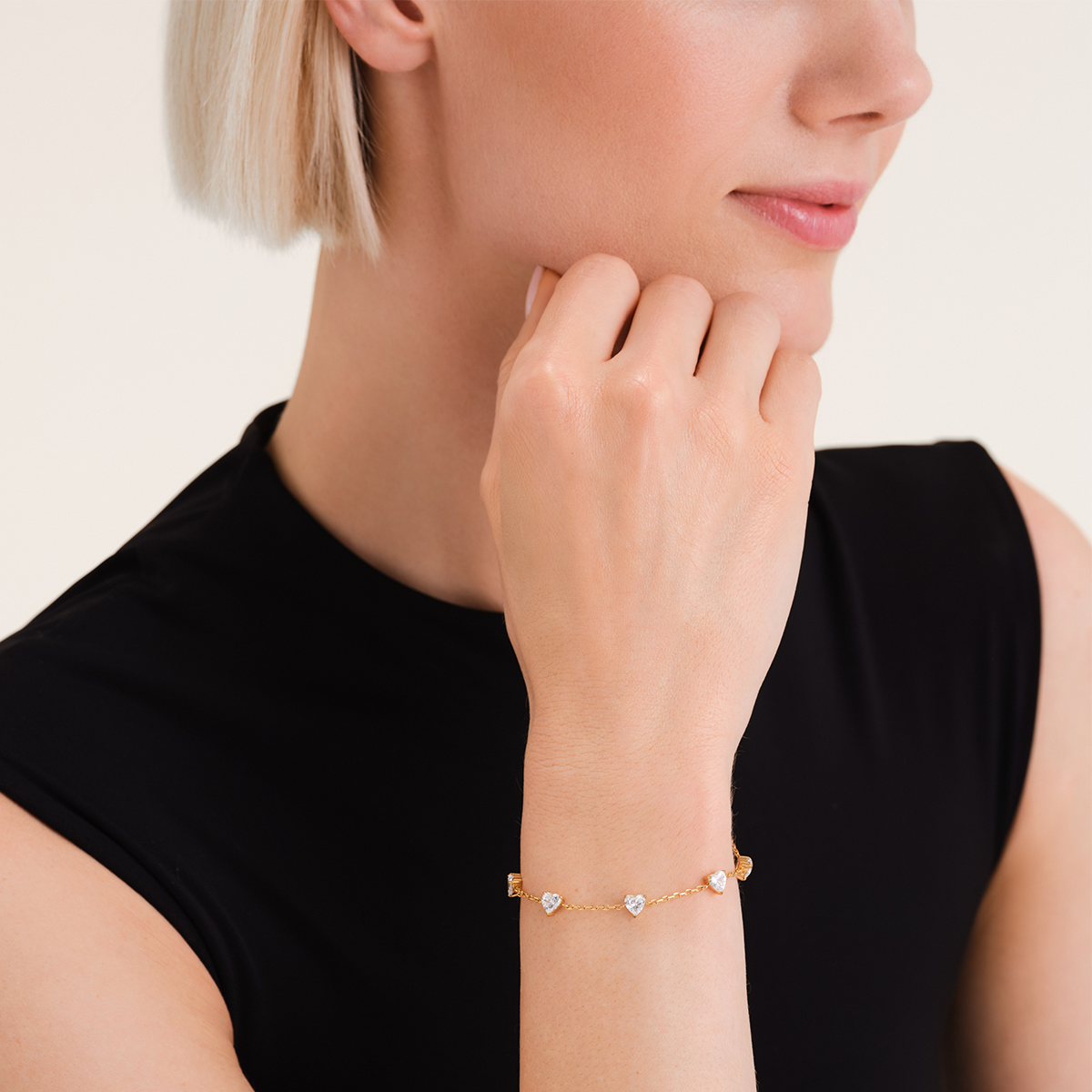 Rosefield Row of Hearts Bracelet - JBRHG-J1013