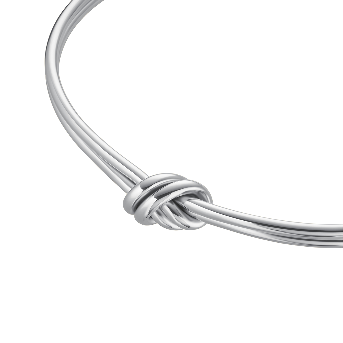 Rosefield Statement Knot Bangle Silver - JBSKS-J1062