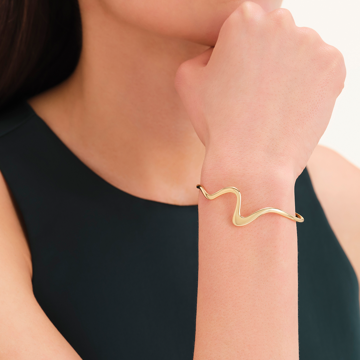 Rosefield Wave Bangle Gold - JBWBG-J1302