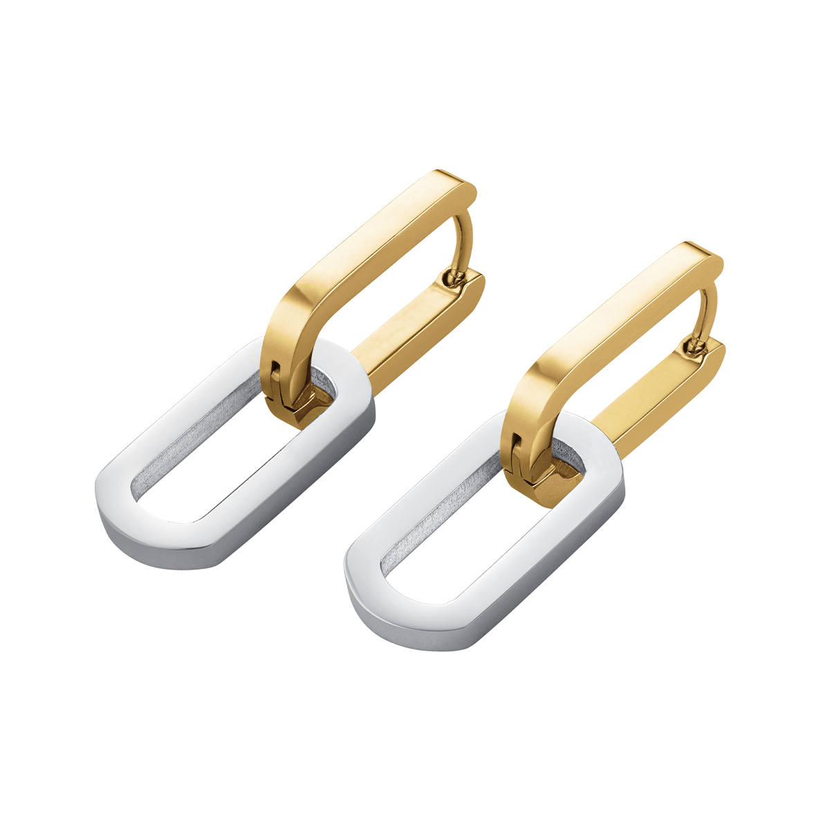 Rosefield Duotone Link Hoops Gold - JEDLG-J712