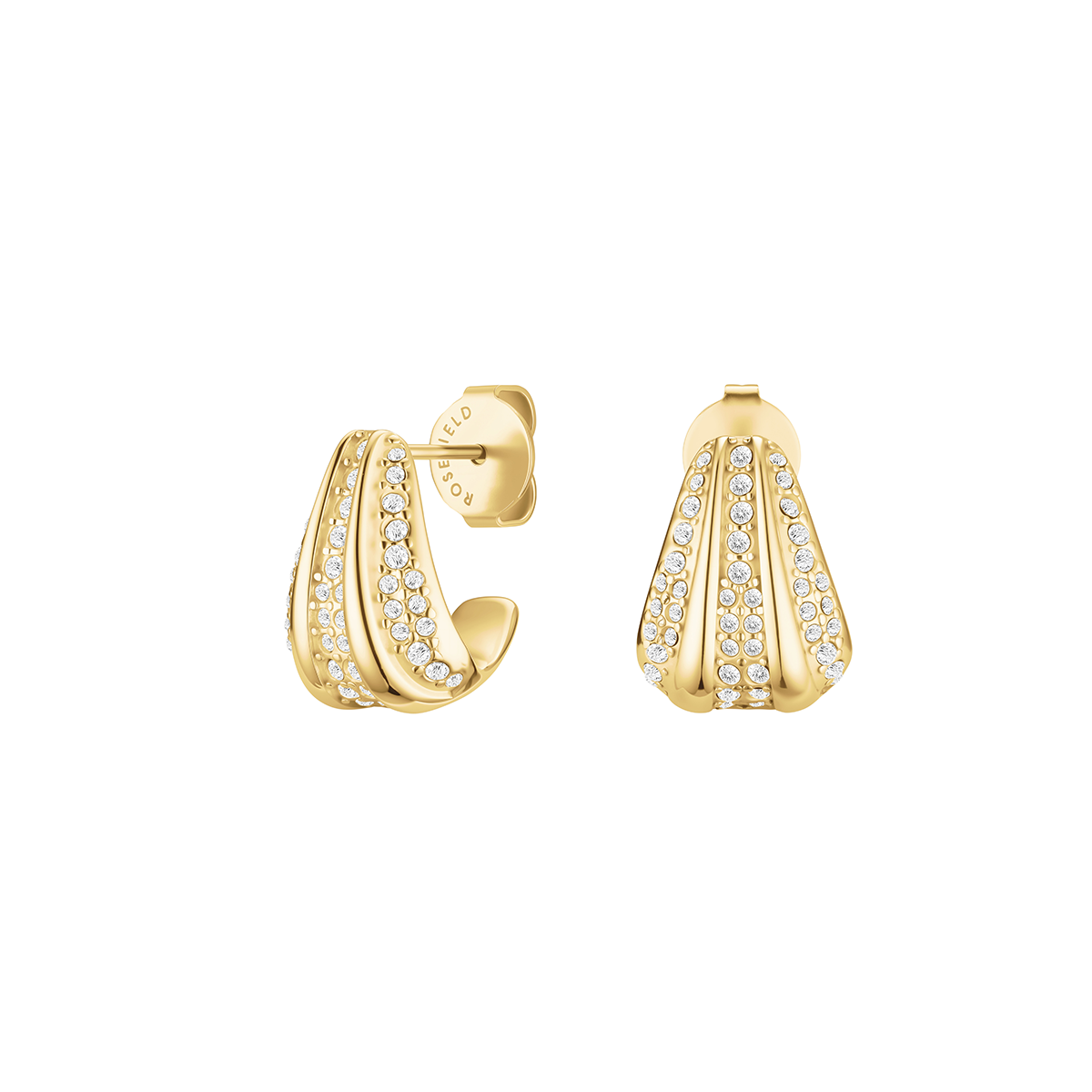 Rosefield Pave Striped Studs Gold - JEPSG-J1228