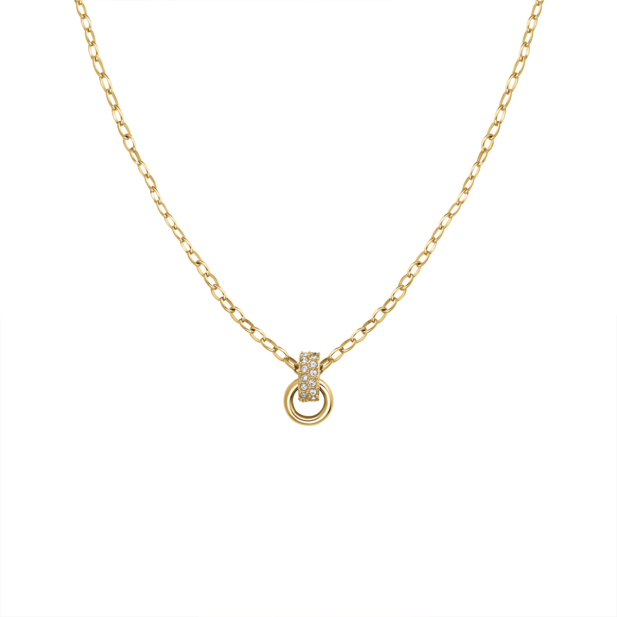 Rosefield Bow Link Studs Necklace Gold - JNBSG-J898