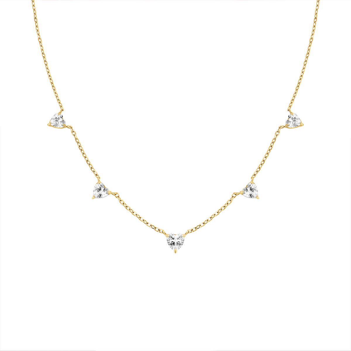 Rosefield Row of Hearts Necklace White CrystalsJNRHG-J1005