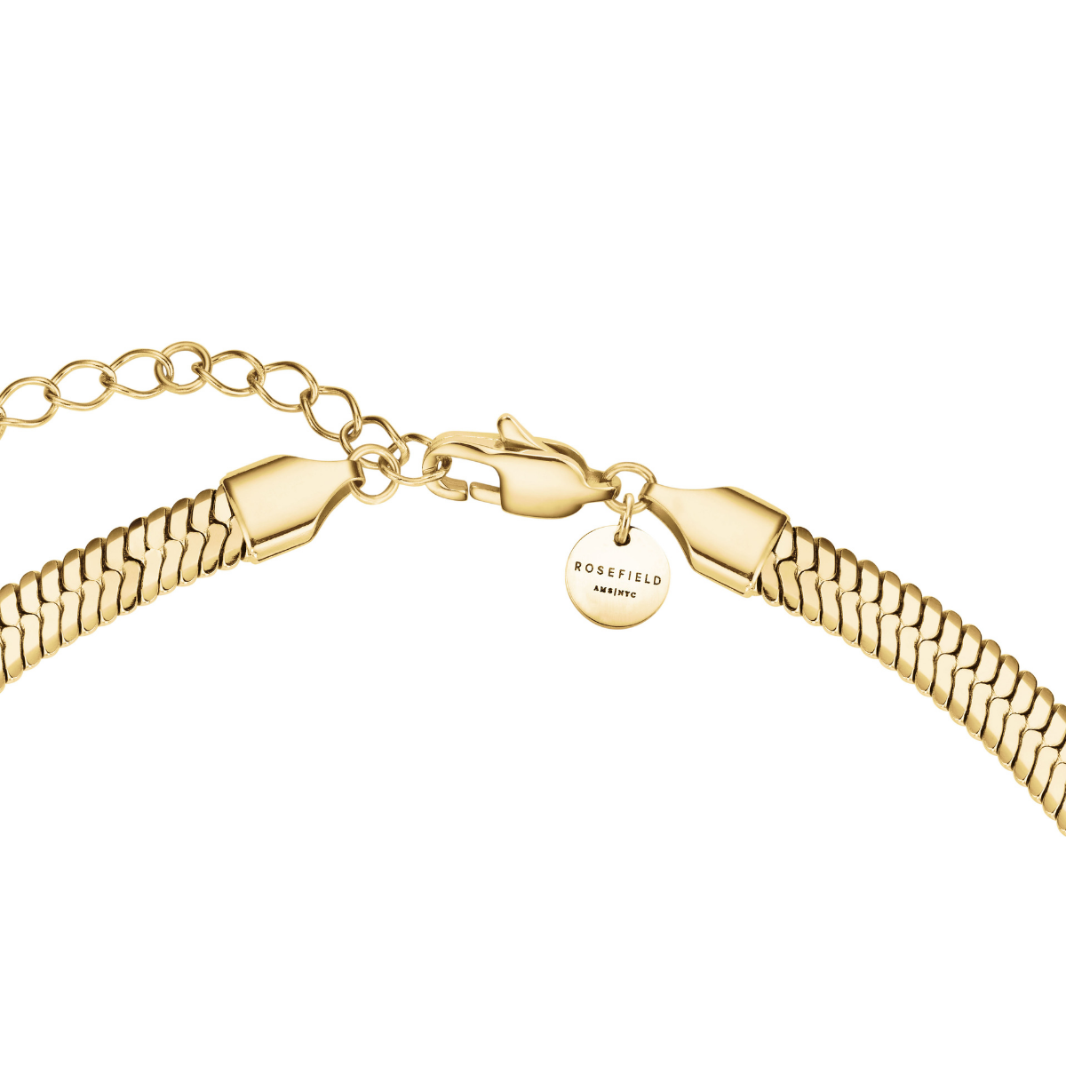 Rosefield Large Snake Necklace with Crystals Gold - JNSCG-J1187
