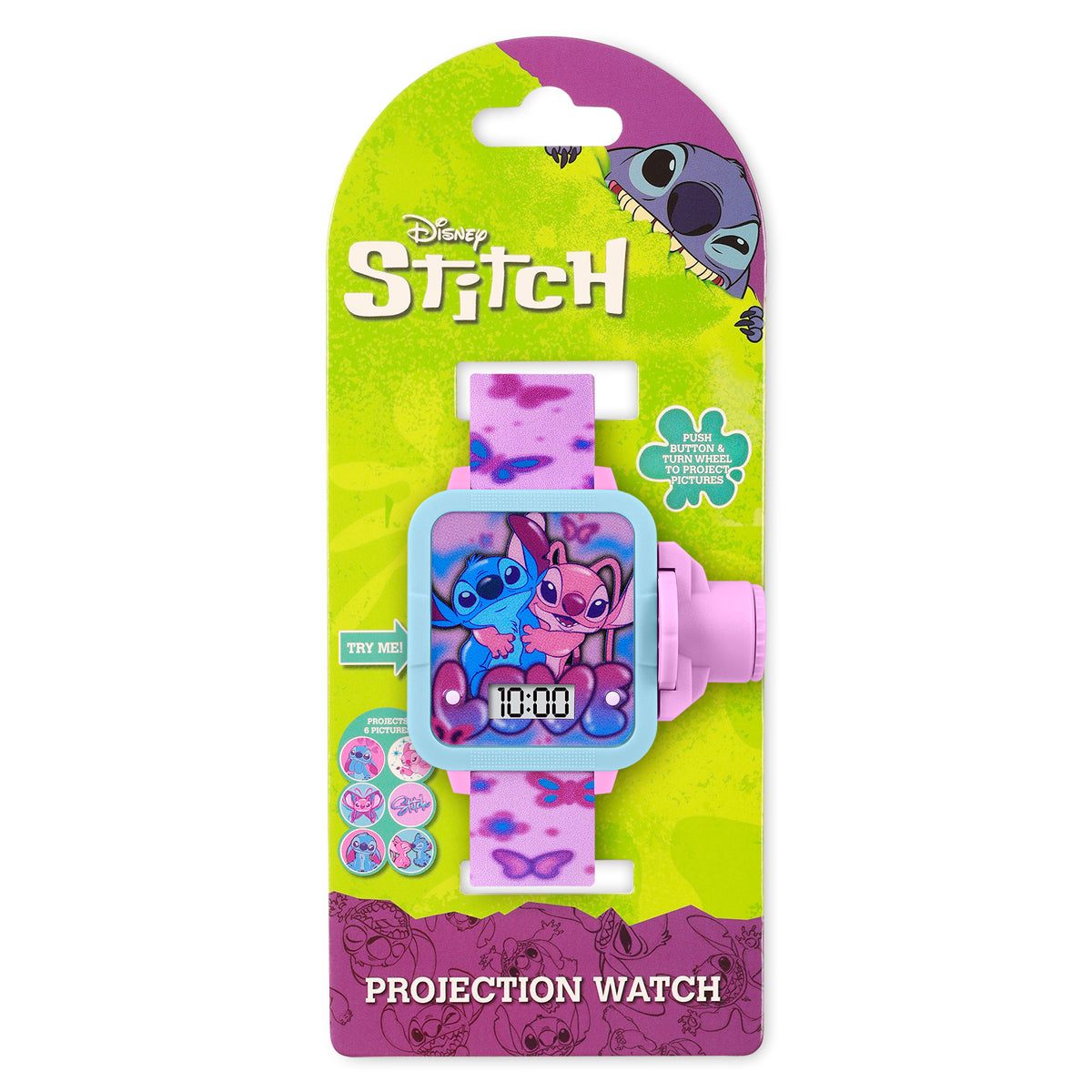 Disney Lilo & Stitch Pink Strap Projection Watch-LAS4099