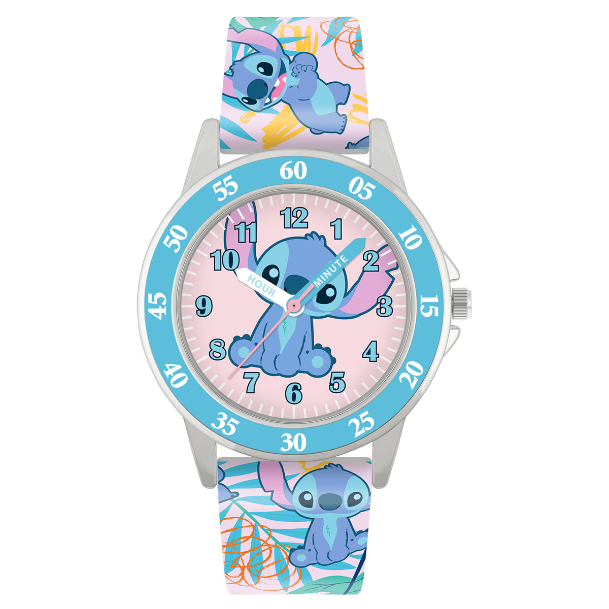 Disney Lilo and Stitch Blue Printed Time Teacher Strap Watch-LAS9011ARG