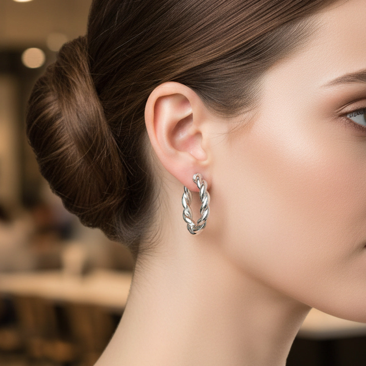 Liu Jo Noir Silver Hoops - LJ2407