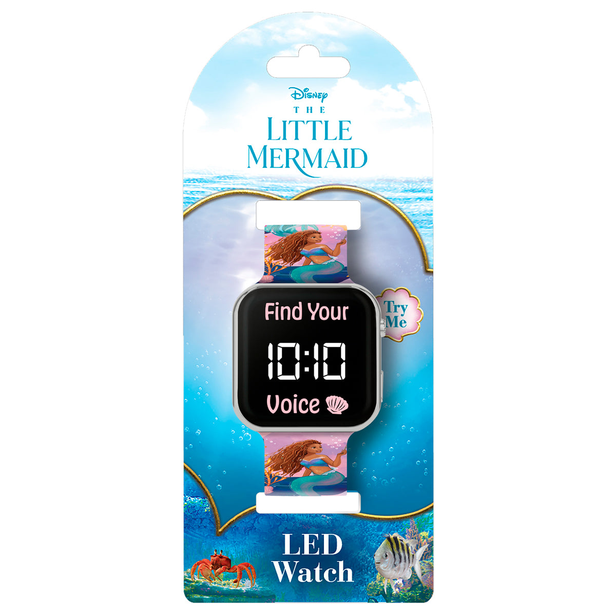 ساعة ديزني حورية البحر الصغيرة بسوار LED مطبوع - LMM4036