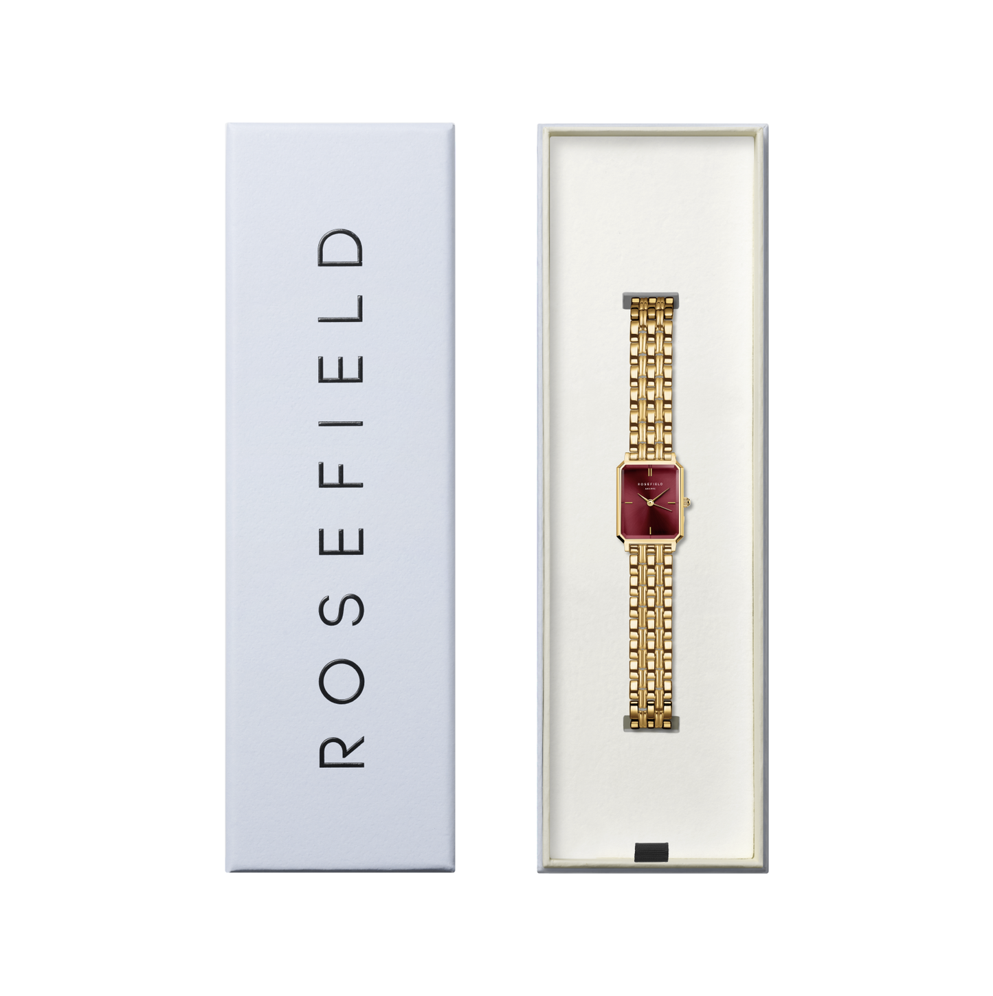 Rosefield Octagon XS Burgundy Sunray Steel Gold - OBGSG-O83