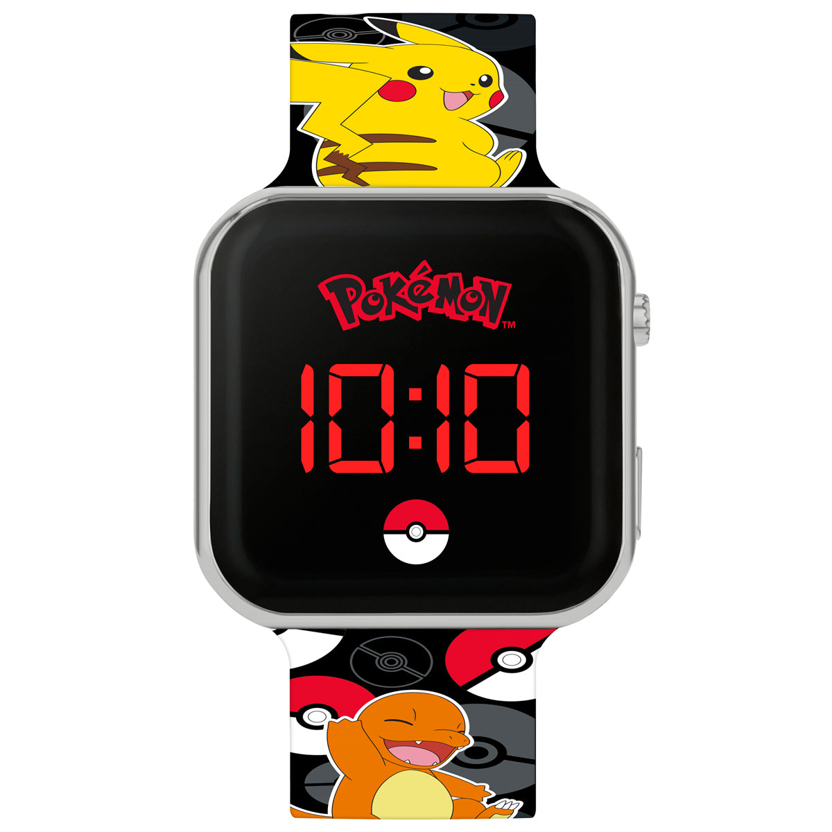 Pokémon Black LED Watch with Printed Character Strap - POK4322ARG