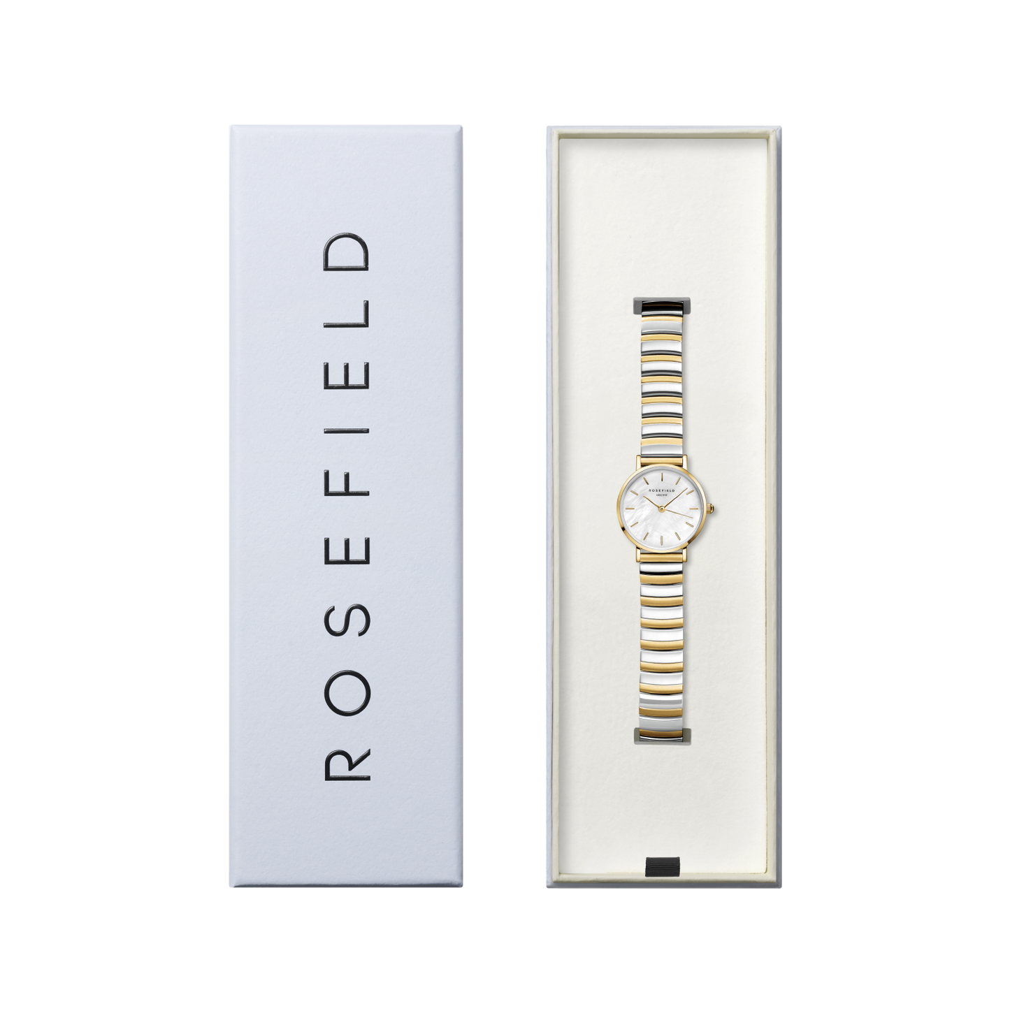 Rosefield Small Edit White MOP Half-Moon Steel Duotone - SEWDSG-SE03