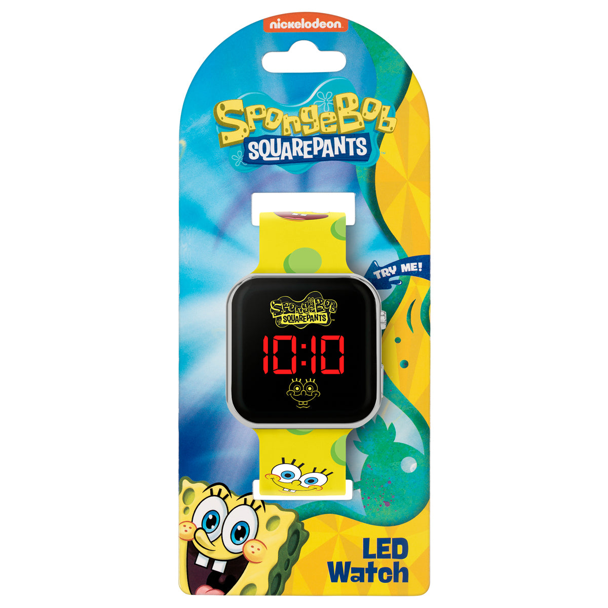Nickelodeon SpongeBob Yellow LED Watch with Printed Character Strap - SGB4134