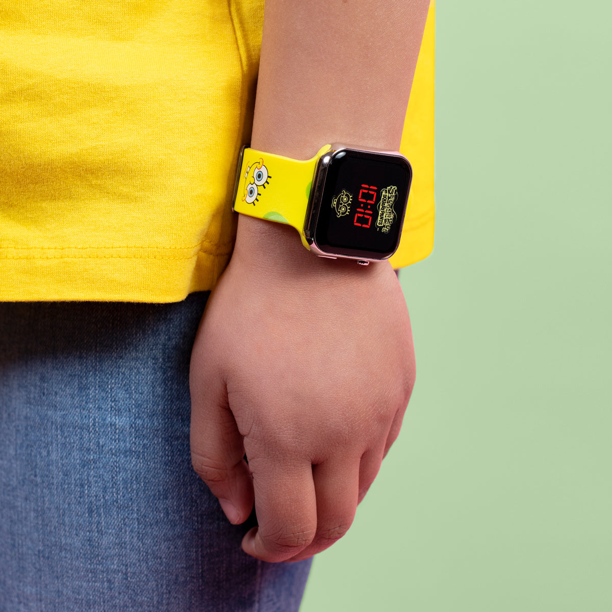 Nickelodeon SpongeBob Yellow LED Watch with Printed Character Strap - SGB4134