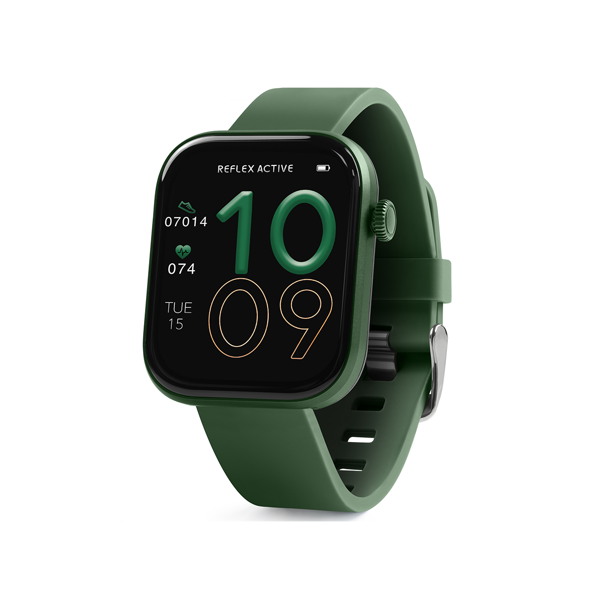 Reflex Active Spectra S 300 Lite Forest Green Silicone Strap AMOLED Smart Calling Watch - RA40-2212