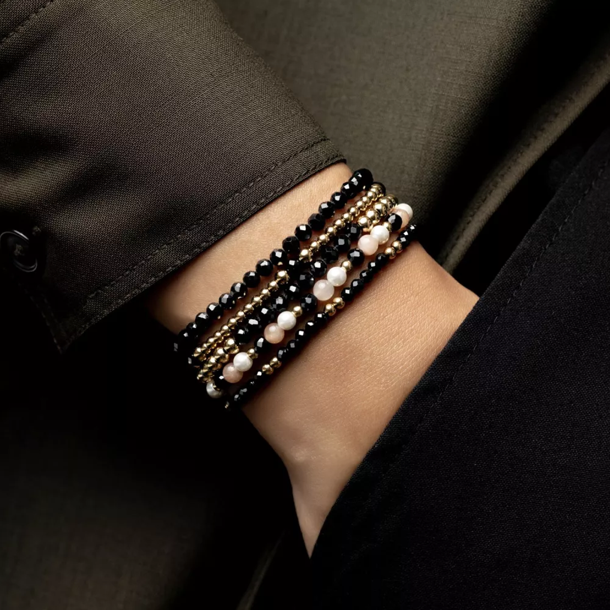 Black Glam Rocks Party Bracelet - RR-40154-G-S