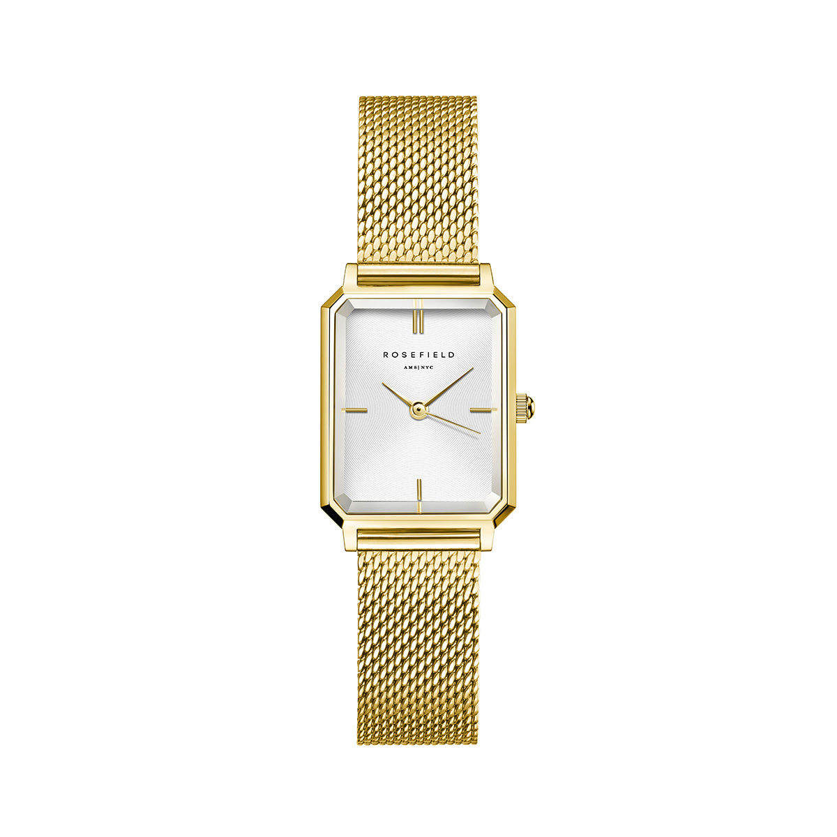 Rosefield The Octagon XS Mesh White Gold - OWGMG-O73