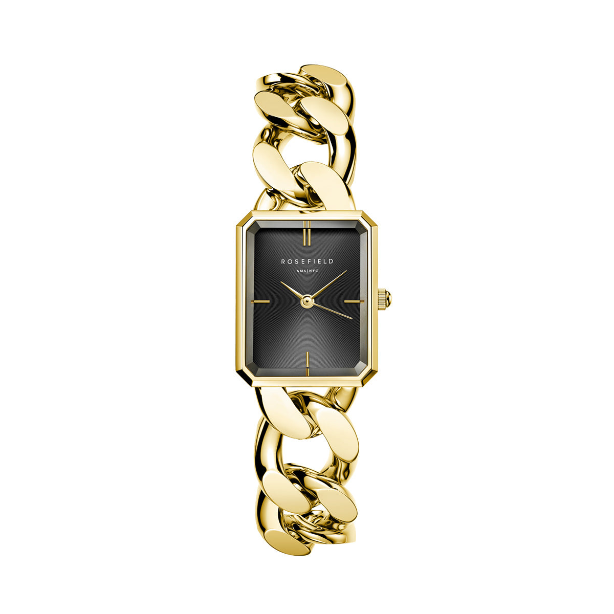 Rosefield The Octagon XS Chain Watch Studio Edition Black Gold - SBGSG-O57
