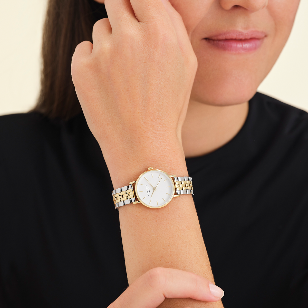 Rosefield The Small Edit White Steel Silver Gold Duo - 26SGD-269