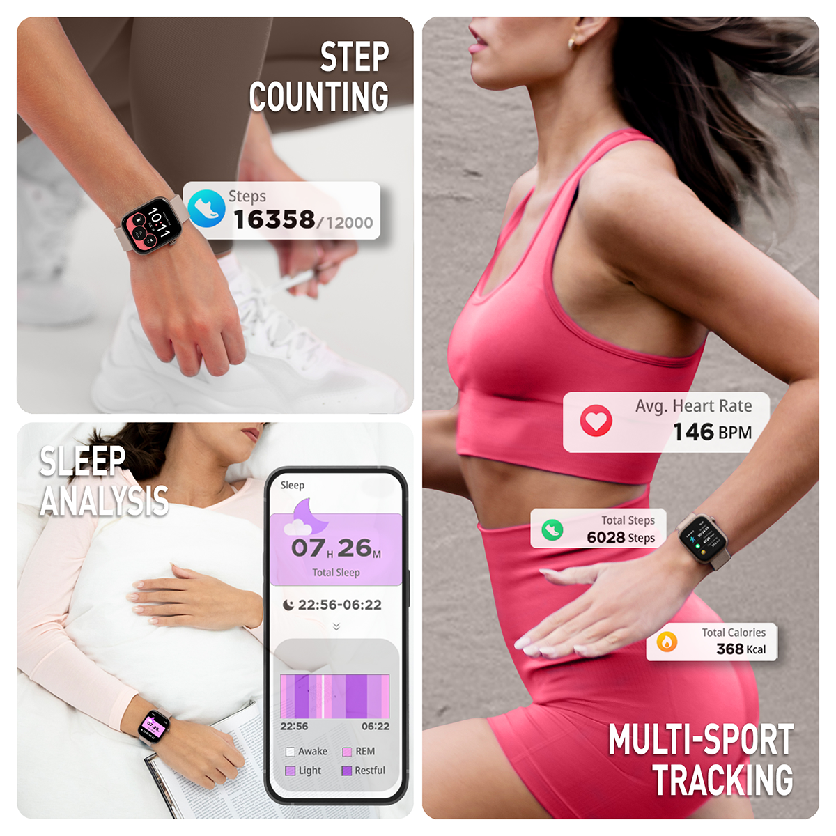 Reflex Active Spectra S 300 Lite AMOLED Smart Aluminium Mink Strap Calling Watch - RA40-2220