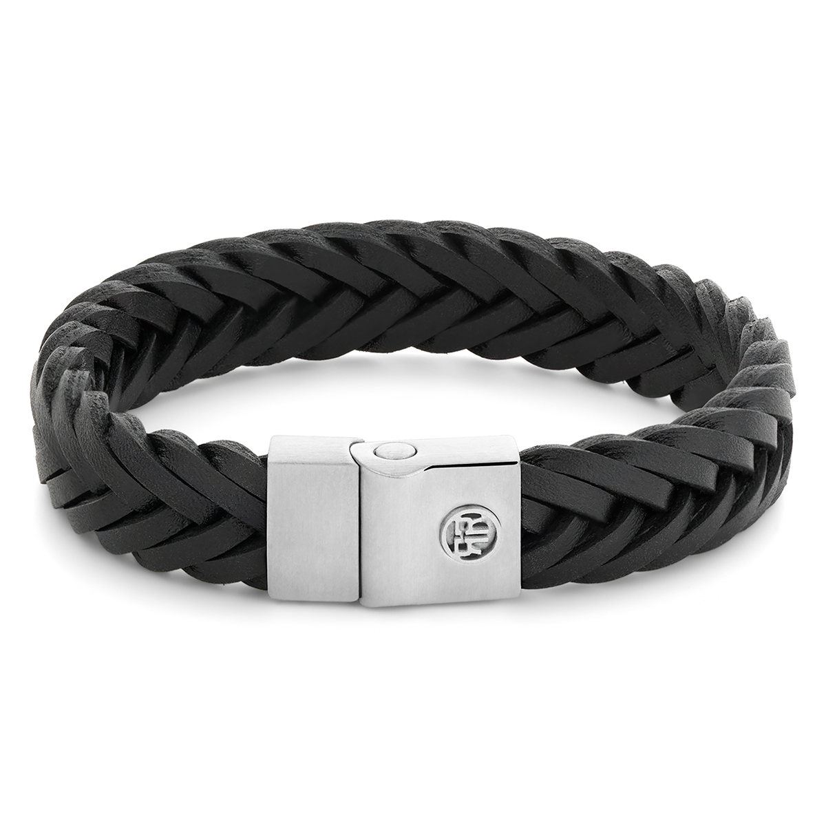Full Metal Premium Braided Black Bracelet - RR-M0052-S