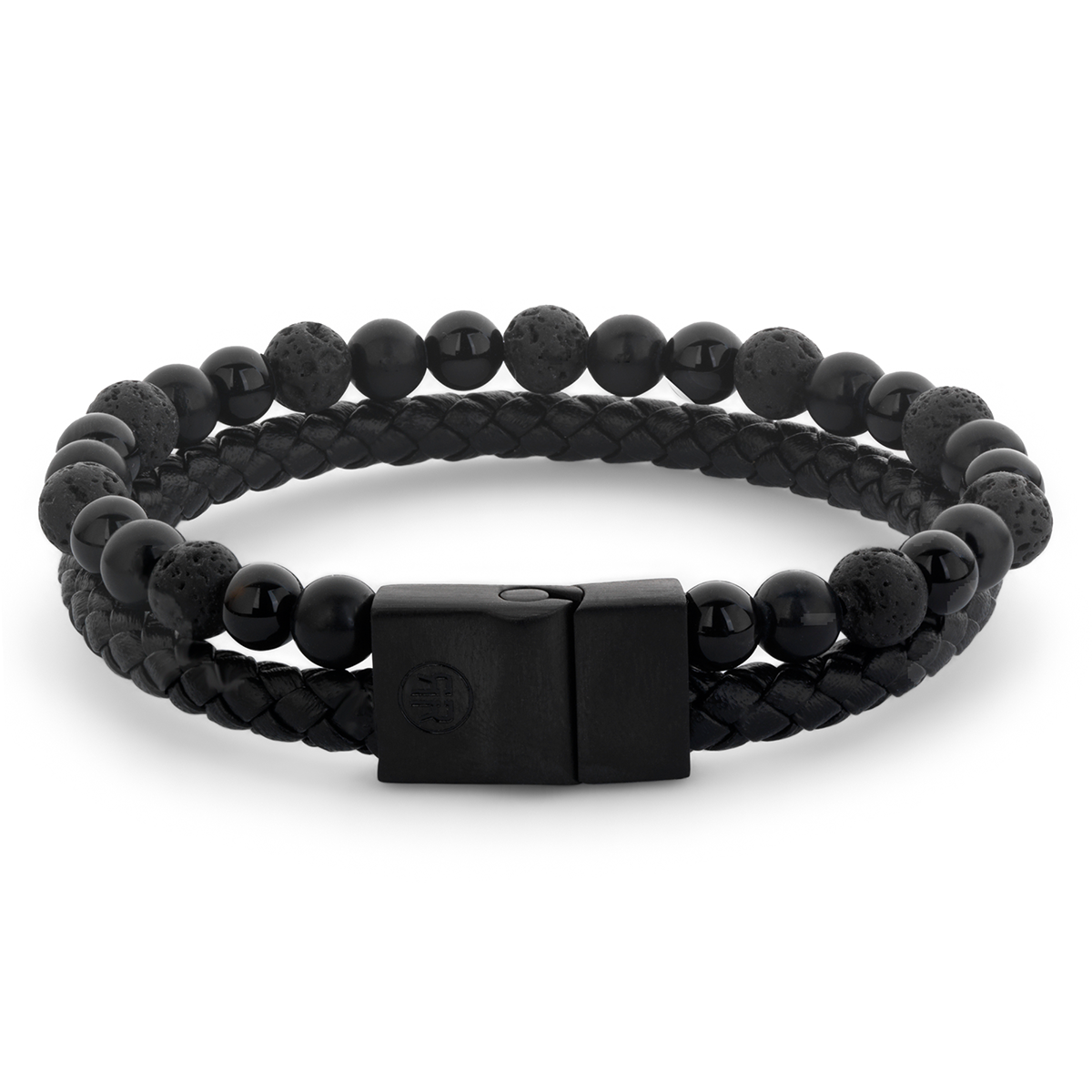 Full Metal Combo Black Rocks Bracelet - RR-M0057-B