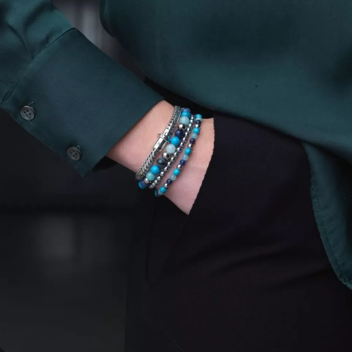 Blue Summer Vibes Bracelet - RR-60056-S-S