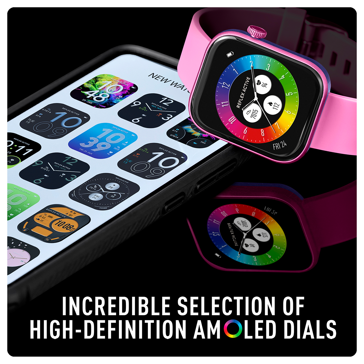Reflex Active Spectra S 300 Lite AMOLED Smart Aluminium Pink Strap Calling Watch - RA40-2219
