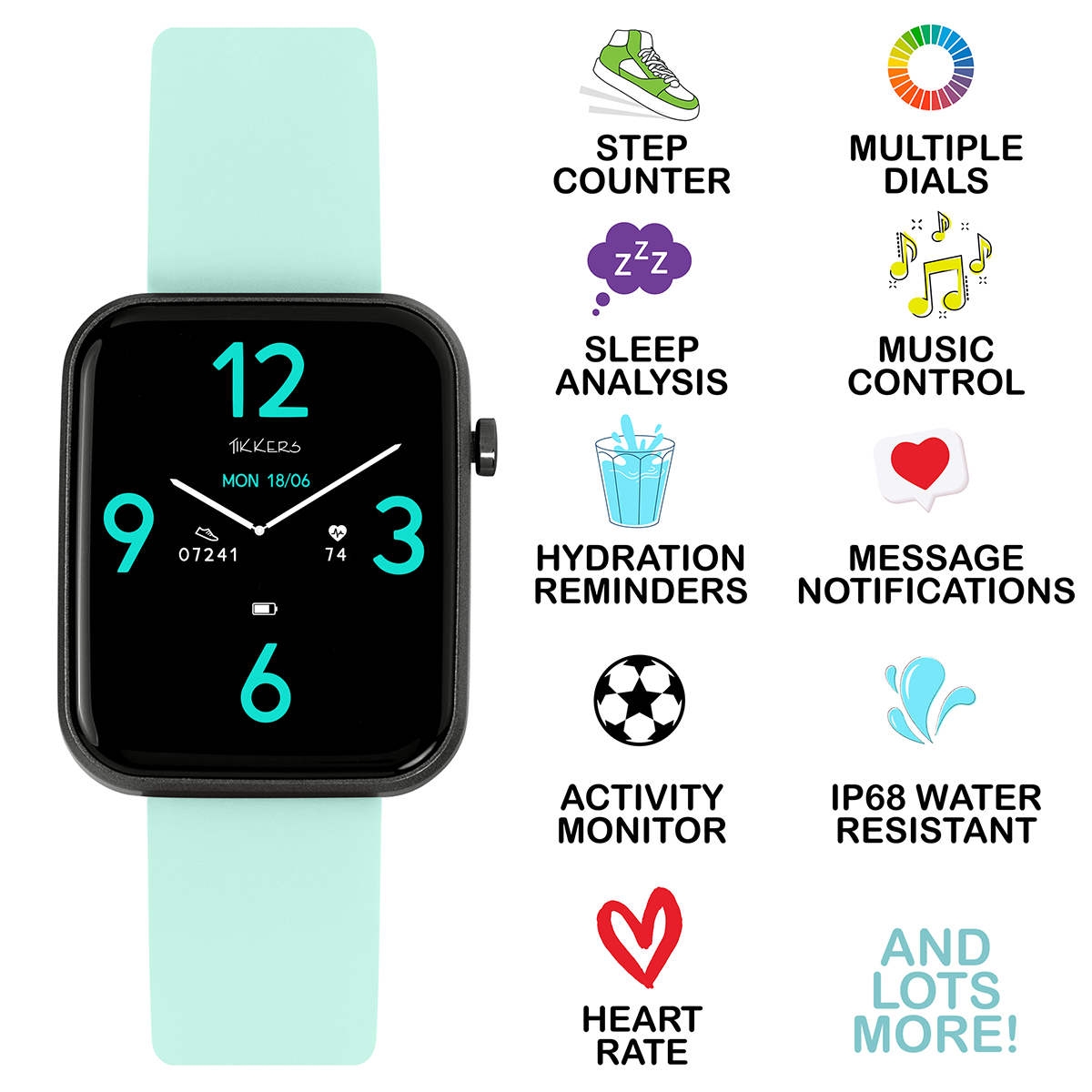 Tikkers Smart Series 13 Blue Silicone Strap Smart Watch - TKS13-0028