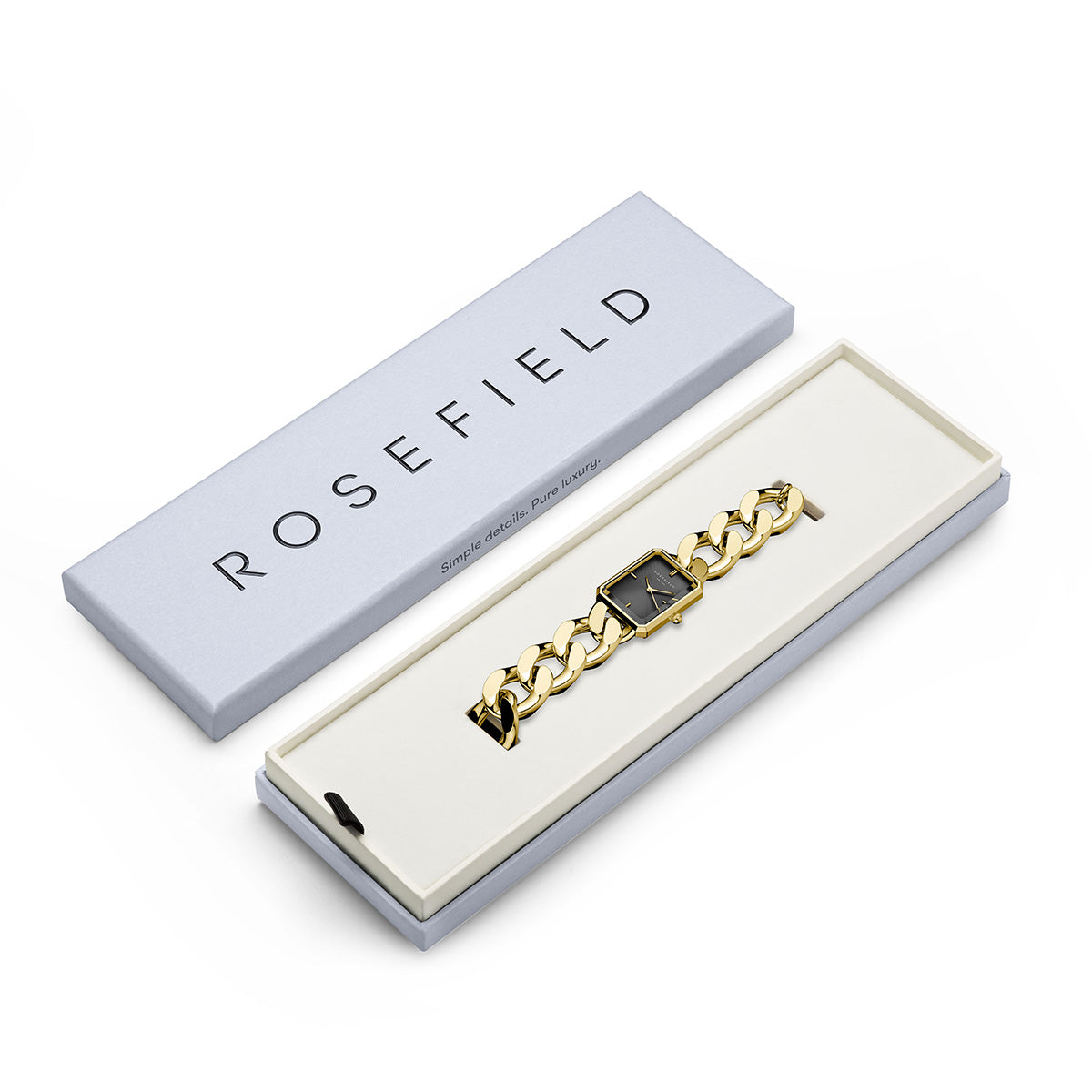 Rosefield The Octagon XS Chain Watch Studio Edition Black Gold - SBGSG-O57