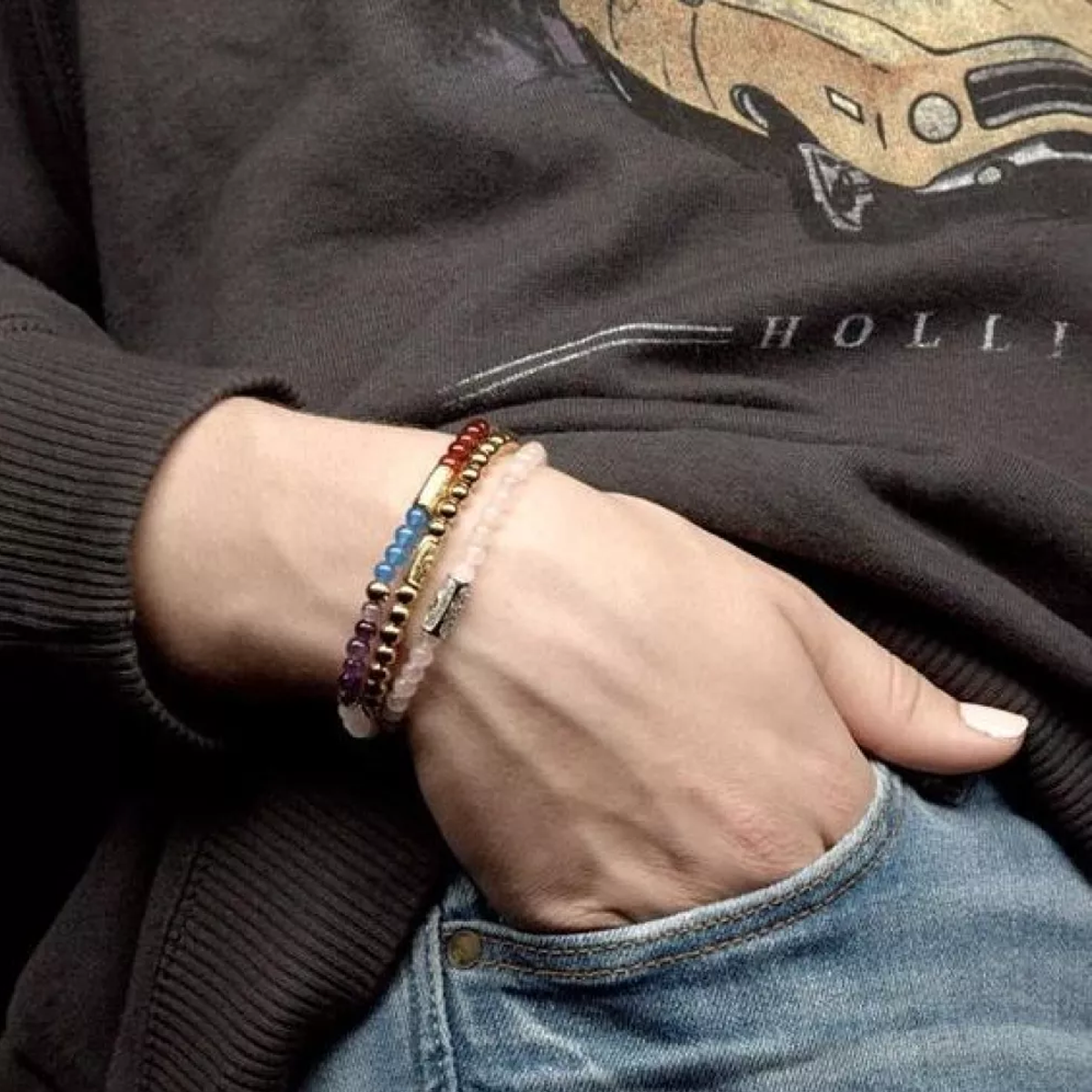 Yellowgold Rocks Bracelet - RR-40038-G-S