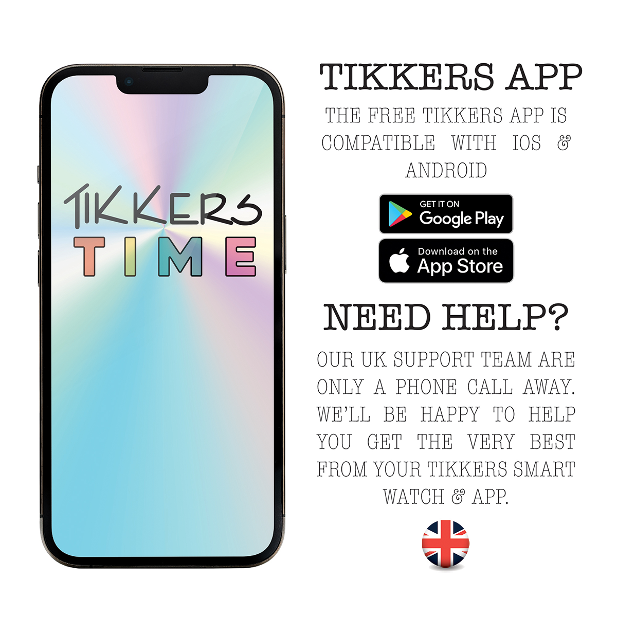 Tikkers Smart Series 13 Green Silicone Strap Smart Watch - TKS13-0026