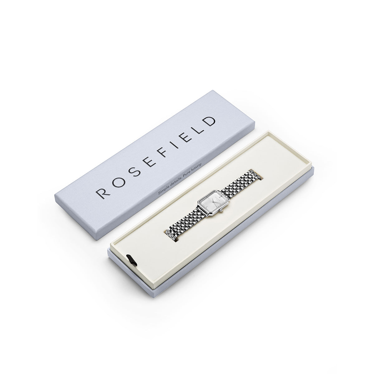 Rosefield Octagon White Sunray Steel Silver - OCWSS-O41