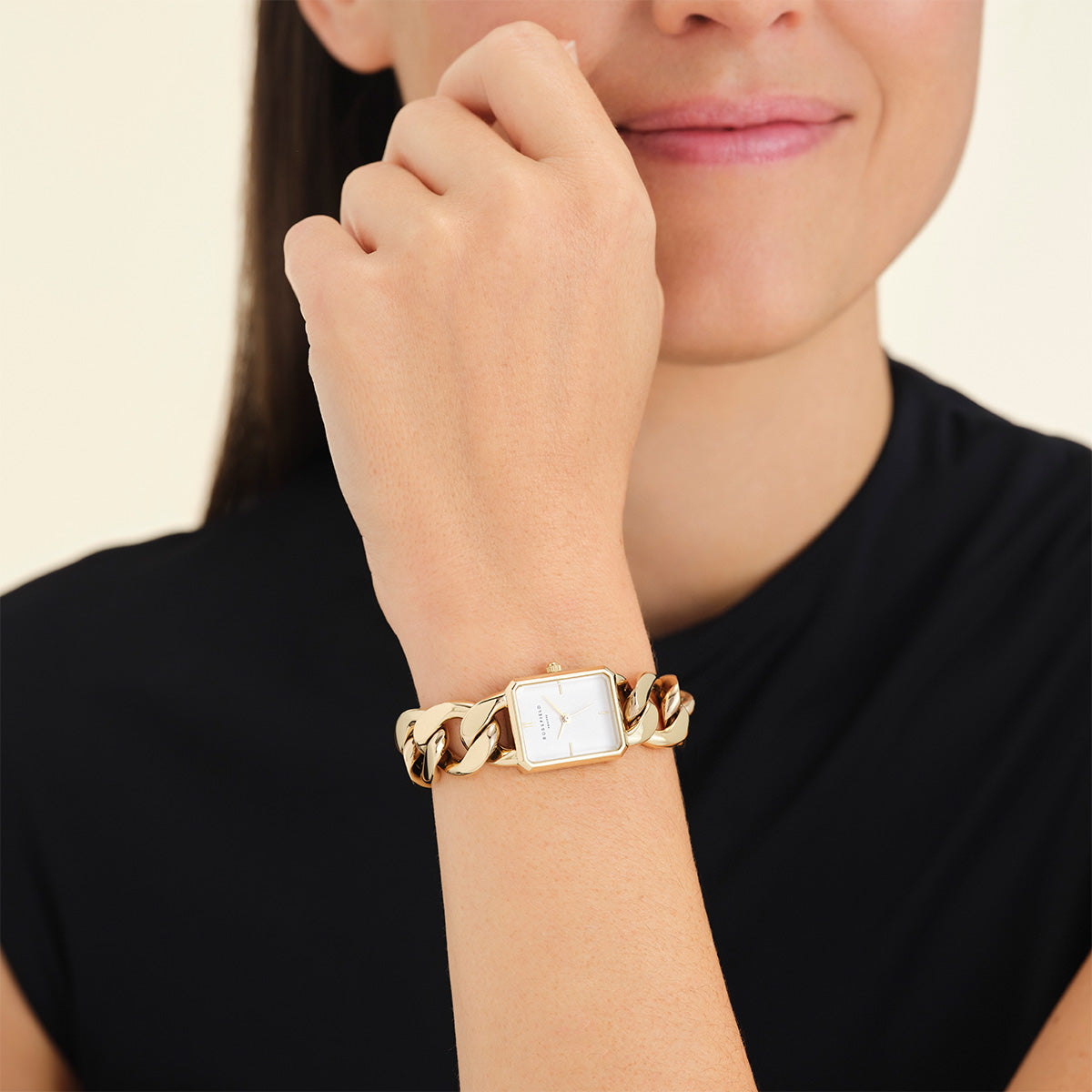 Rosefield The Octagon XS Chain Watch Studio Edition White Gold - SWGSG-O55