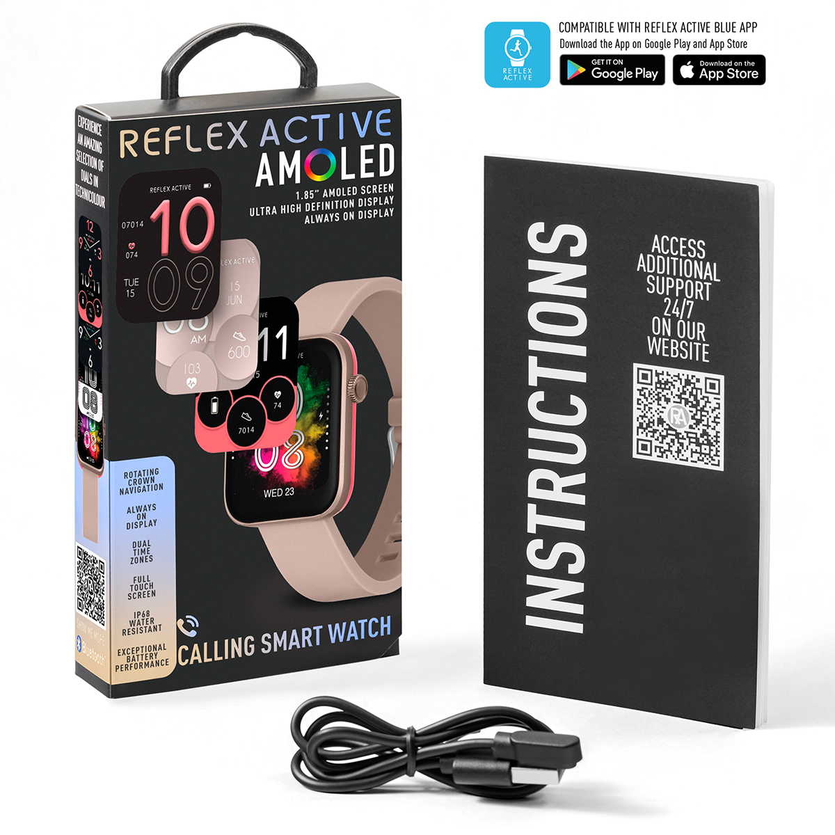 Reflex Active Spectra S 300 Lite AMOLED Smart Aluminium Mink Strap Calling Watch - RA40-2220