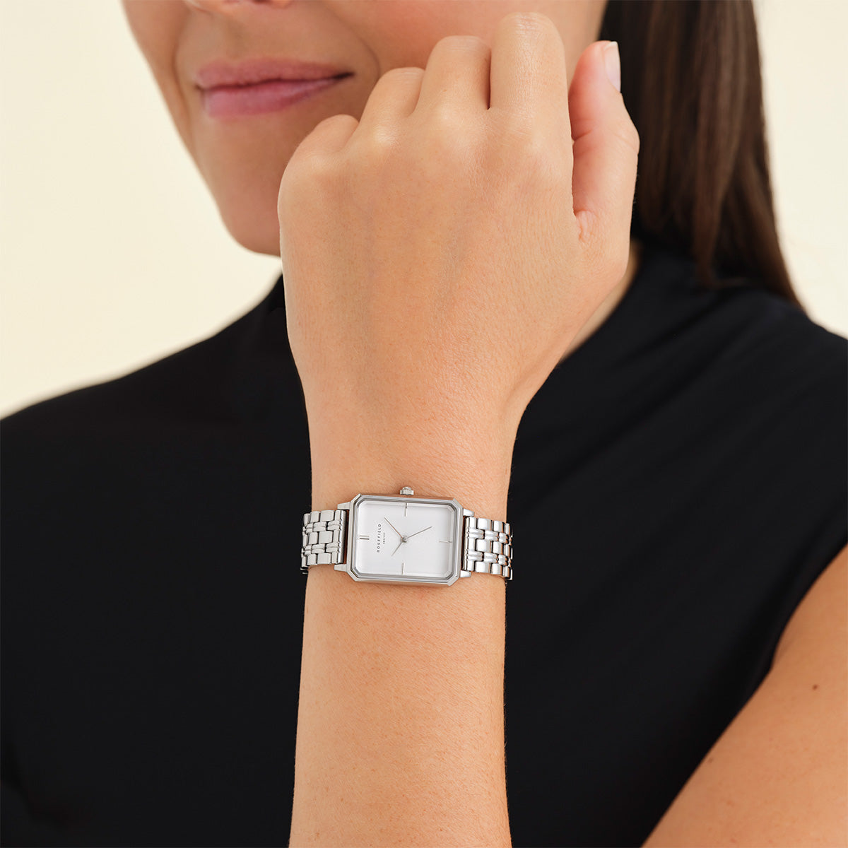 Rosefield Octagon White Sunray Steel Silver - OCWSS-O41